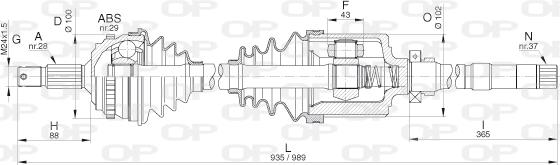 Open Parts DRS6273.00 - Piedziņas vārpsta ps1.lv