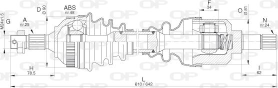 Open Parts DRS6272.00 - Piedziņas vārpsta ps1.lv