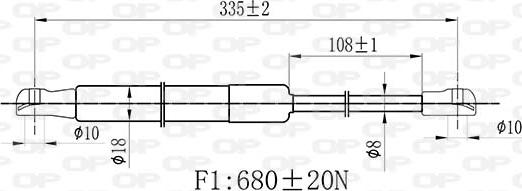 Open Parts GSR6448.00 - Gāzes atspere, Motora pārsegs ps1.lv