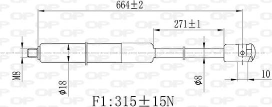 Open Parts GSR6469.01 - Gāzes atspere, Motora pārsegs ps1.lv