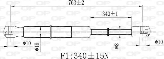 Open Parts GSR6465.10 - Gāzes atspere, Motora pārsegs ps1.lv