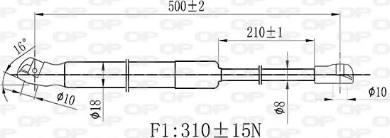 Open Parts GSR6468.10 - Gāzes atspere, Motora pārsegs ps1.lv