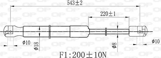 Open Parts GSR6480.00 - Gāzes atspere, Bagāžas / Kravas nodalījuma vāks ps1.lv