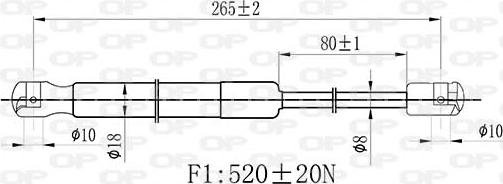 Open Parts GSR6430.00 - Gāzes atspere, Bagāžas / Kravas nodalījuma vāks ps1.lv