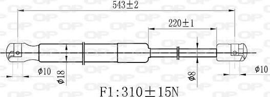 Open Parts GSR6432.00 - Gāzes atspere, Motora pārsegs ps1.lv