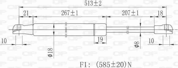 Open Parts GSR6421.00 - Gāzes atspere, Bagāžas / Kravas nodalījuma vāks ps1.lv