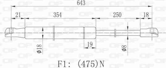 Open Parts GSR6428.00 - Gāzes atspere, Motora pārsegs ps1.lv