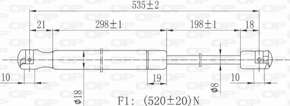 Open Parts GSR6422.00 - Gāzes atspere, Bagāžas / Kravas nodalījuma vāks ps1.lv