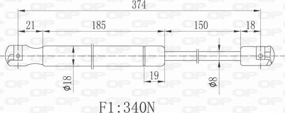 Open Parts GSR6427.00 - Gāzes atspere, Motora pārsegs ps1.lv