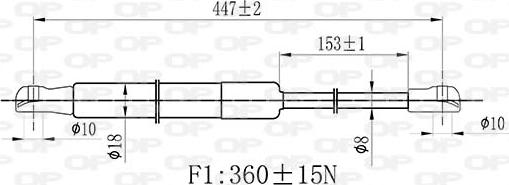 Open Parts GSR6529.00 - Gāzes atspere, Motora pārsegs ps1.lv