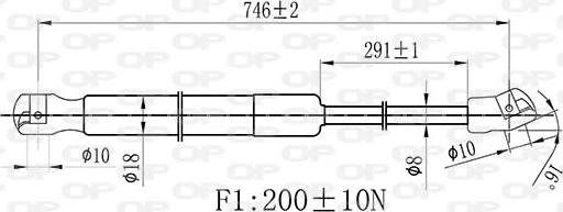 Open Parts GSR6524.01 - Gāzes atspere, Motora pārsegs ps1.lv