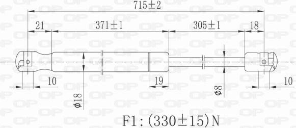 Open Parts GSR6052.00 - Gāzes atspere, Motora pārsegs ps1.lv