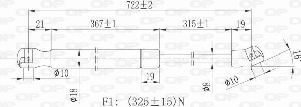 Open Parts GSR6064.00 - Gāzes atspere, Motora pārsegs ps1.lv