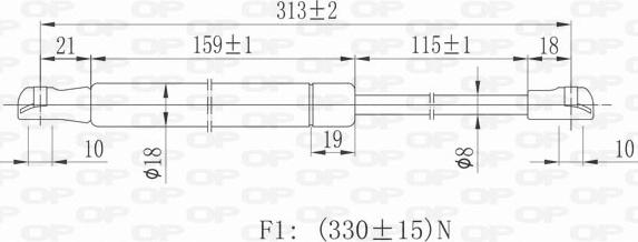 Open Parts GSR6060.00 - Gāzes atspere, Motora pārsegs ps1.lv