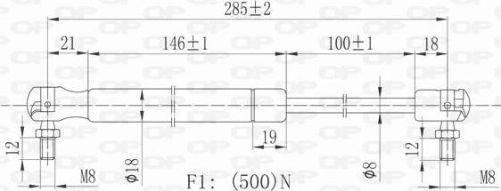 Open Parts GSR6067.00 - Gāzes atspere, Motora pārsegs ps1.lv