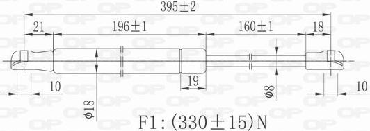 Open Parts GSR6017.00 - Gāzes atspere, Motora pārsegs ps1.lv