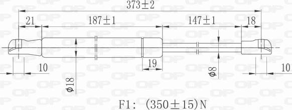 Open Parts GSR6072.00 - Gāzes atspere, Motora pārsegs ps1.lv