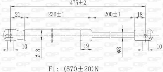 Open Parts GSR6077.00 - Gāzes atspere, Bagāžas / Kravas nodalījuma vāks ps1.lv