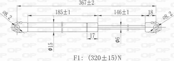 Open Parts GSR6144.00 - Gāzes atspere, Motora pārsegs ps1.lv