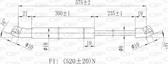 Open Parts GSR6100.00 - Gāzes atspere, Bagāžas / Kravas nodalījuma vāks ps1.lv