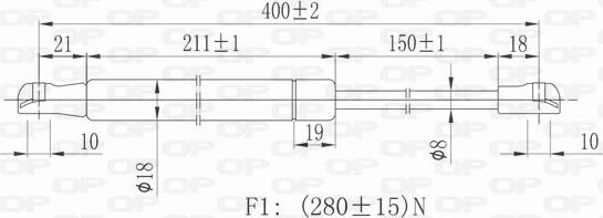 Open Parts GSR6186.00 - Gāzes atspere, Motora pārsegs ps1.lv