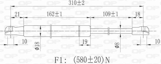 Open Parts GSR6188.00 - Gāzes atspere, Bagāžas / Kravas nodalījuma vāks ps1.lv