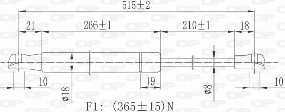 Open Parts GSR6130.00 - Gāzes atspere, Bagāžas / Kravas nodalījuma vāks ps1.lv