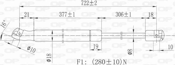 Open Parts GSR6138.00 - Gāzes atspere, Motora pārsegs ps1.lv