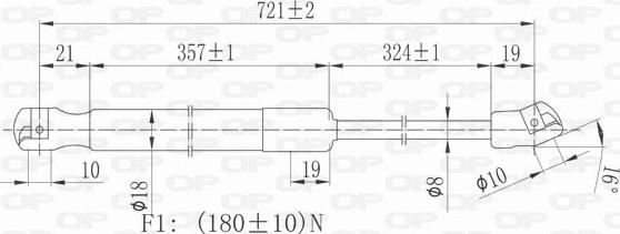 Open Parts GSR6355.00 - Gāzes atspere, Motora pārsegs ps1.lv