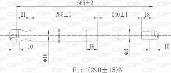 Open Parts GSR6357.00 - Gāzes atspere, Motora pārsegs ps1.lv