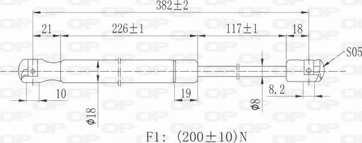 Open Parts GSR6363.00 - Gāzes atspere, Aizmugurējais stikls ps1.lv