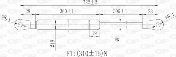 Open Parts GSR6324.00 - Gāzes atspere, Motora pārsegs ps1.lv