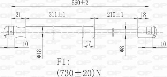 Open Parts GSR6326.00 - Gāzes atspere, Bagāžas / Kravas nodalījuma vāks ps1.lv