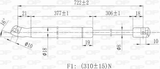 Open Parts GSR6266.00 - Gāzes atspere, Motora pārsegs ps1.lv