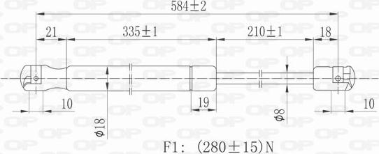 Open Parts GSR6207.01 - Gāzes atspere, Motora pārsegs ps1.lv