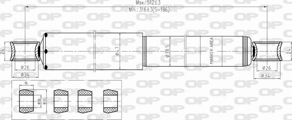 Open Parts SAB8371.12 - Amortizators ps1.lv