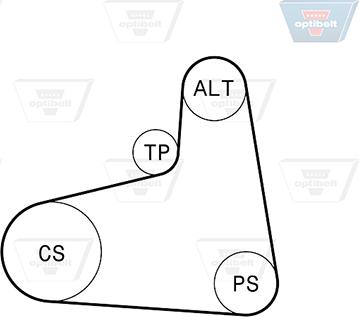 Optibelt 6 PK 906KT2 - Ķīļrievu siksnu komplekts ps1.lv