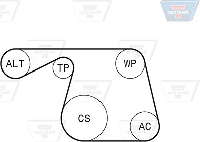 Optibelt 6 PK 1310KT1 - Ķīļrievu siksnu komplekts ps1.lv