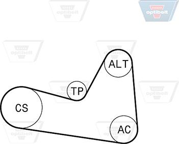 Optibelt 6 PK 1200KT1 - Ķīļrievu siksnu komplekts ps1.lv