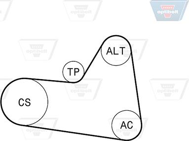 Optibelt 6 PK 1710KT1 - Ķīļrievu siksnu komplekts ps1.lv