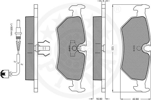 Optimal 10044 - Bremžu uzliku kompl., Disku bremzes ps1.lv