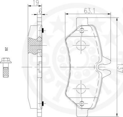 Optimal 12430 - Bremžu uzliku kompl., Disku bremzes ps1.lv