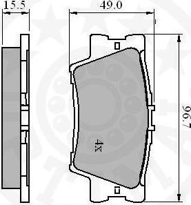 Optimal 12311 - Bremžu uzliku kompl., Disku bremzes ps1.lv