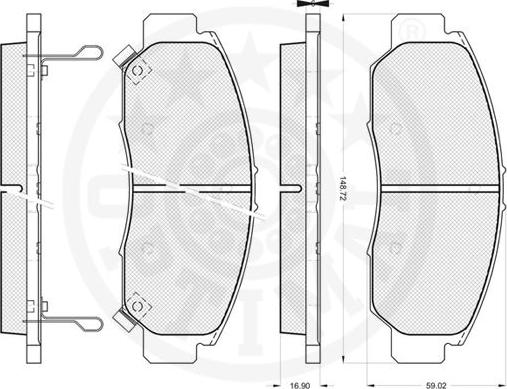 Optimal 74712 - Bremžu uzliku kompl., Disku bremzes ps1.lv