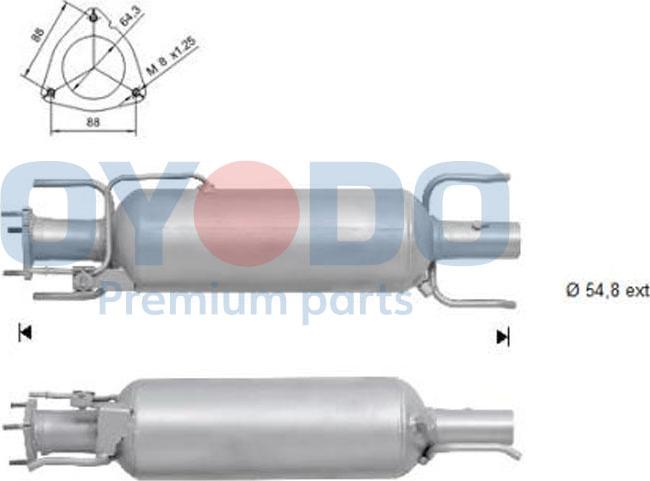 Oyodo 20N0046-OYO - Nosēdumu / Daļiņu filtrs, Izplūdes gāzu sistēma ps1.lv