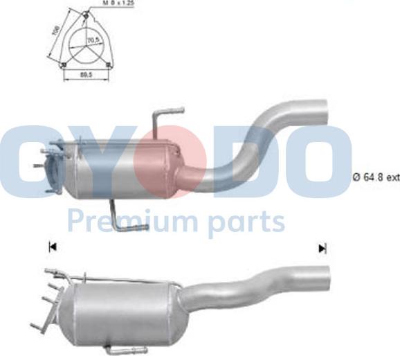 Oyodo 20N0040-OYO - Nosēdumu / Daļiņu filtrs, Izplūdes gāzu sistēma ps1.lv