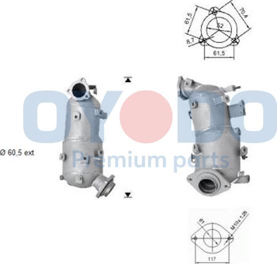 Oyodo 20N0053-OYO - Nosēdumu / Daļiņu filtrs, Izplūdes gāzu sistēma ps1.lv