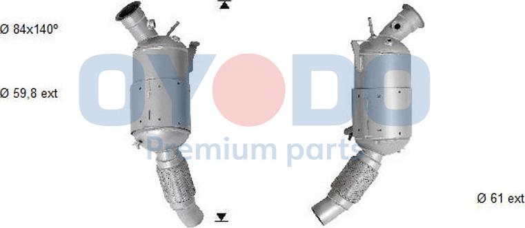 Oyodo 20N0001-OYO - Nosēdumu / Daļiņu filtrs, Izplūdes gāzu sistēma ps1.lv