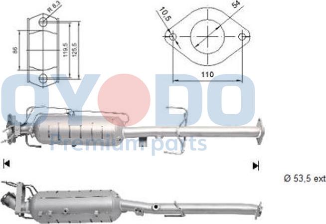 Oyodo 20N0039-OYO - Nosēdumu / Daļiņu filtrs, Izplūdes gāzu sistēma ps1.lv