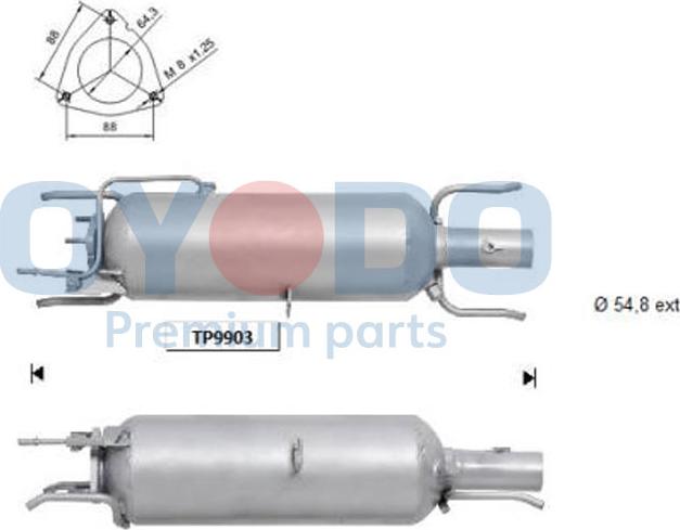 Oyodo 20N0020-OYO - Nosēdumu / Daļiņu filtrs, Izplūdes gāzu sistēma ps1.lv